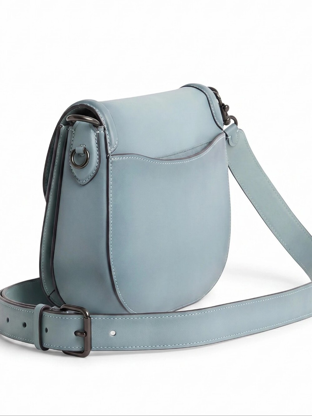 COACH The Beat Leather Saddle Crossbody Bag - Sage/Pewter - Picture 8 of 9